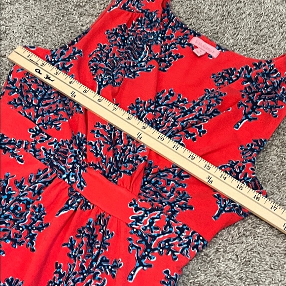 Lilly Pulitzer Jia Seashell Coral Print Stretch Jersey Dress M Medium Coastal - Picture 15 of 16